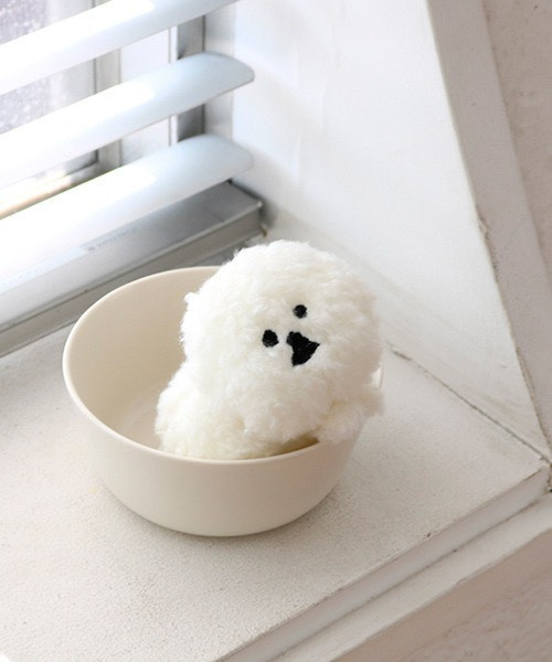 mambo & bb 比熊犬趴著毛絨玩偶吊飾 