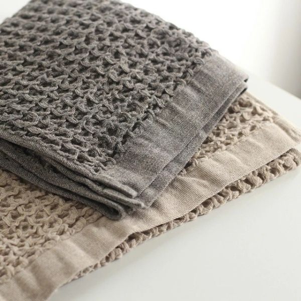 kontex 鬆餅格亞麻棉毛巾 