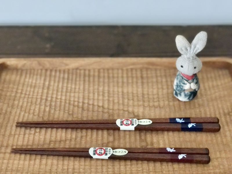 孩童用天然木兔子木筷 21cm 