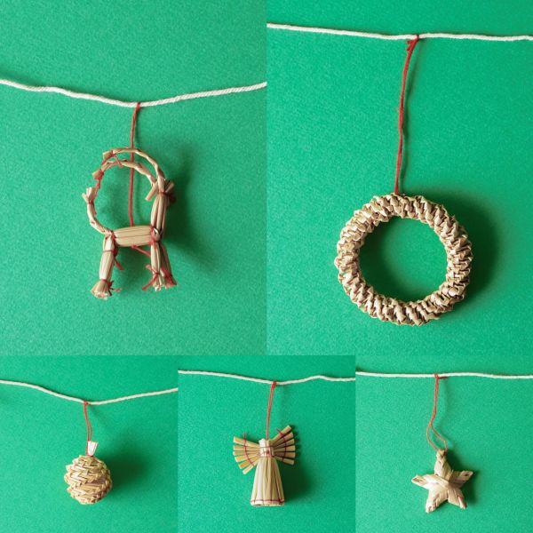 shesay 聖誕主題草編串掛飾 