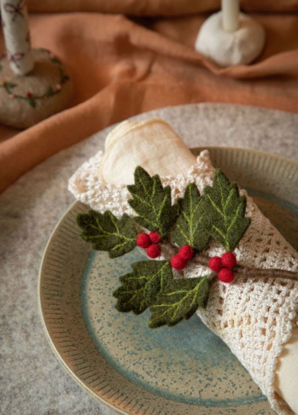 EnGry&Sif手工羊毛氈聖誕紅吊飾 