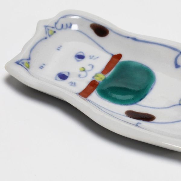 九谷燒招財貓小碟 