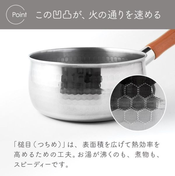 燕三條 BULGE不鏽鋼雪平鍋附玻璃鍋蓋18cm 