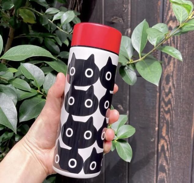 Atsuko Matano 滿版黑貓不鏽鋼保溫瓶300ml 