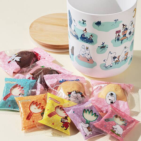 Moomin 木蓋竹纖維收納罐附餅乾 