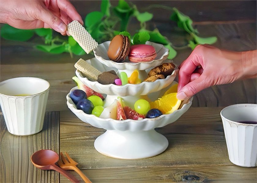 Kinari 復古霧面陶瓷水果盤L(白) 