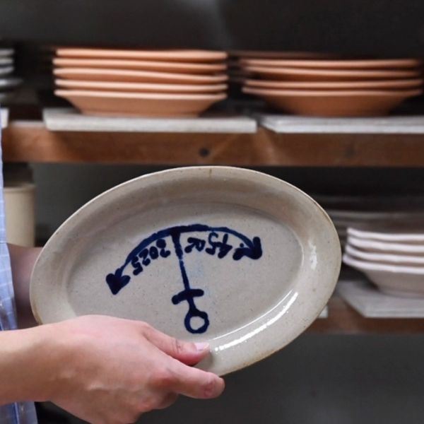 45R x 阿部慎太朗  手工陶藝船錨橢圓盤 