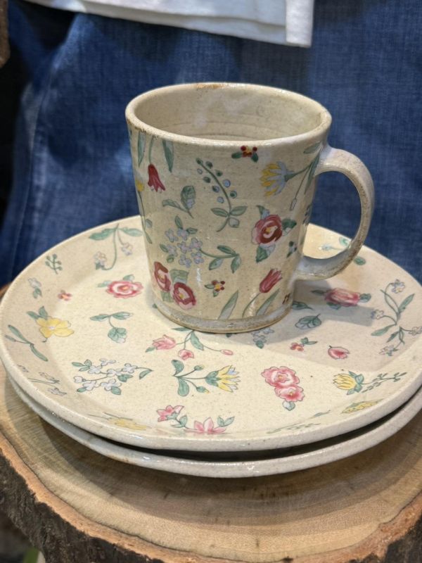 45R阿部慎太朗手工陶藝花卉馬克杯/圓盤 