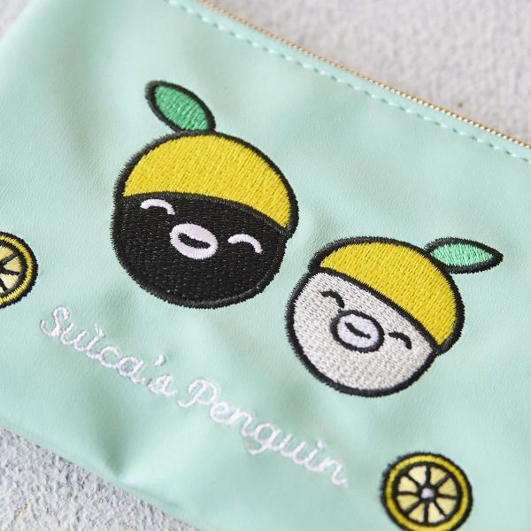 Suica 檸檬刺繡皮革紙巾收納包 