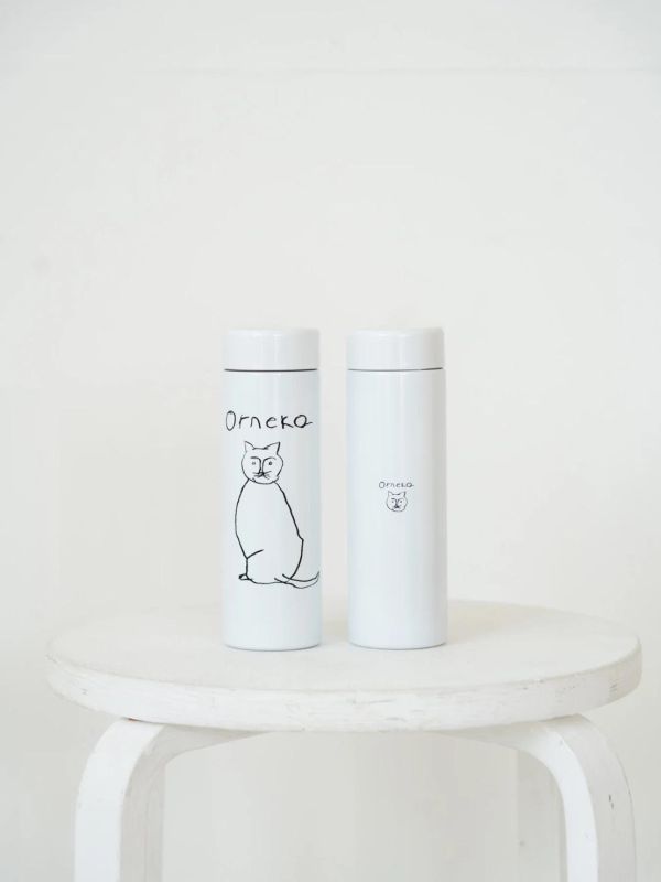 Orneko 貓咪不鏽鋼保溫瓶280ml(白) 