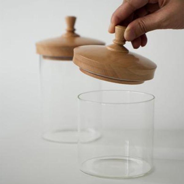 AXCIS 木蓋玻璃密封收納罐 