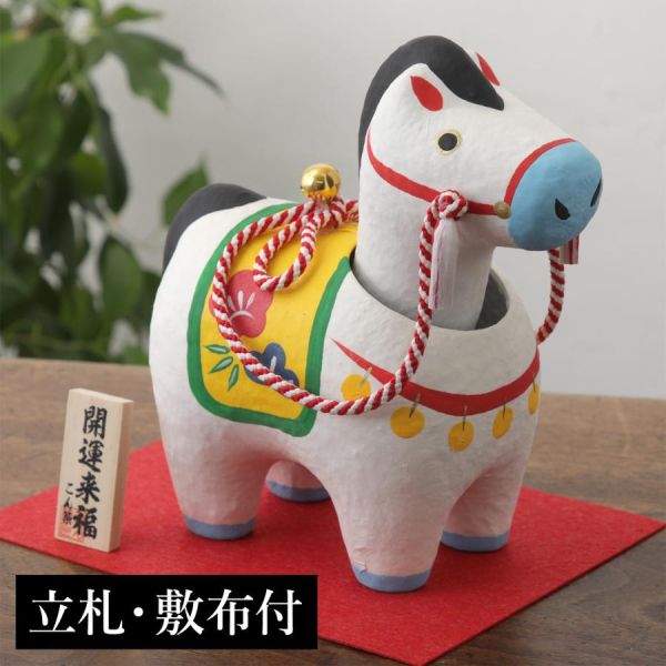 招福犬張子 4號馬年鈴鐺和紙擺設 