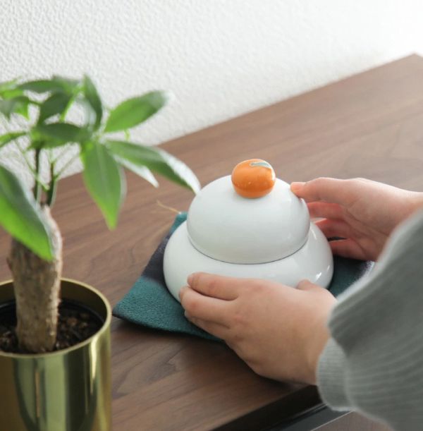 光春窯 椪柑鏡餅造型 陶瓷小碟組 
