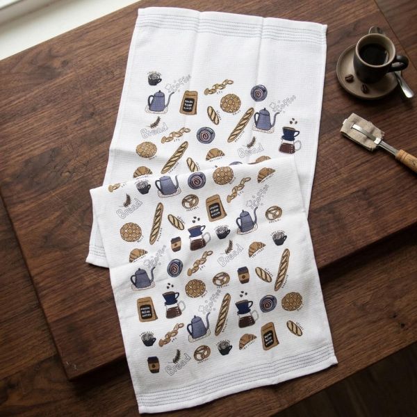 kontex 插圖紗布純棉長巾 