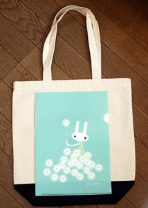 Kita usagi 兔子刺繡帆布手提袋 