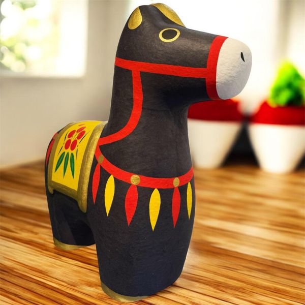 日式馬年干支午和紙擺設(黑) 