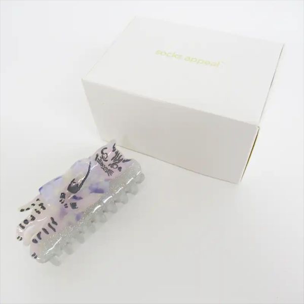 socks appeal X Nathalie Lete 貓咪洋裝銀蔥鯊魚夾 