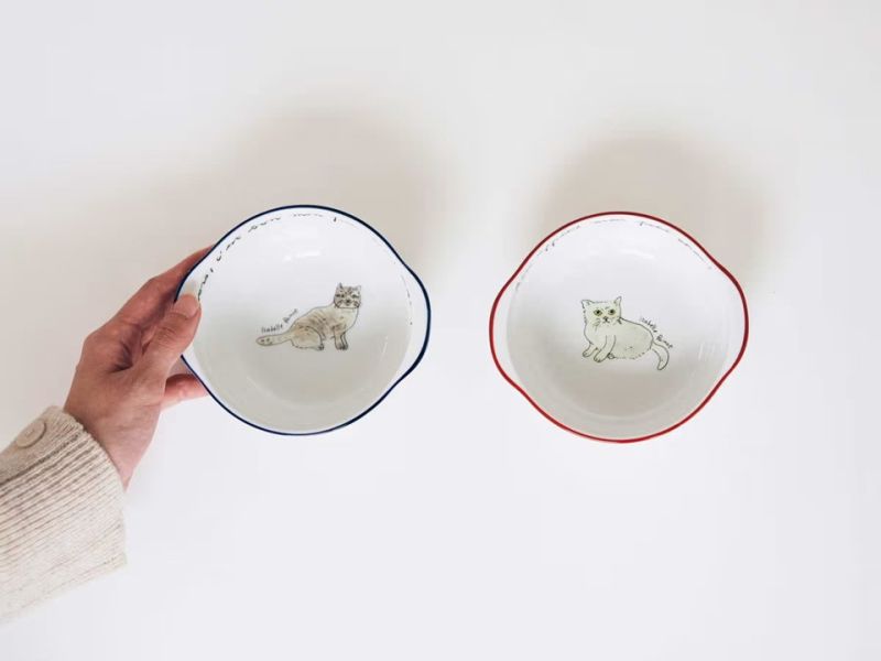 isabelle boinot × orneko貓咪陶瓷手柄深型圓碗 