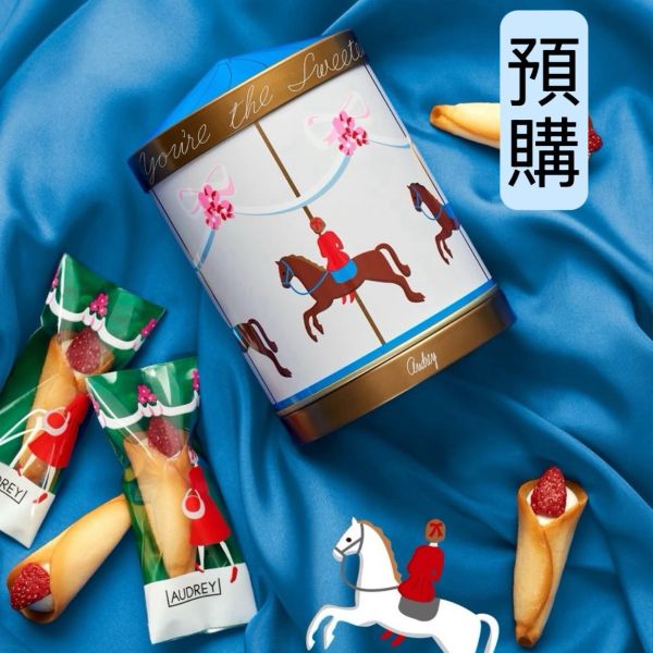 **預購** Audrey 聖誕限定馬戲團花束餅乾鐵盒7入 