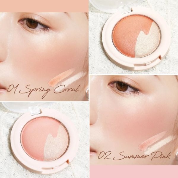 Linoue 雙色腮紅高光盤 Face Bicolor Cheek & Highlight 