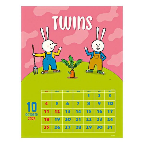 apj 市原淳2026動物插畫壁掛式月曆 