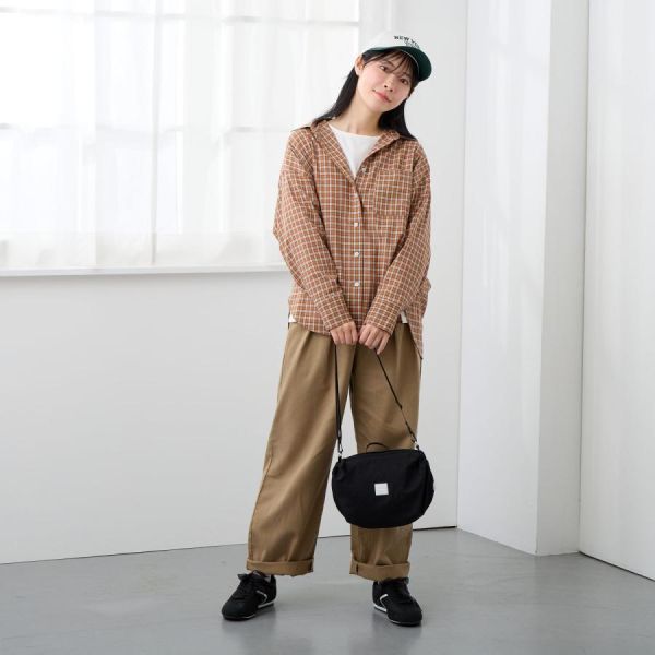 ROOTOTE 標誌素色橢圓側背包 