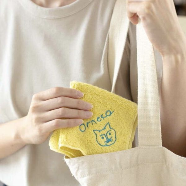 Mirt orneko 貓咪刺繡今治純棉手帕 