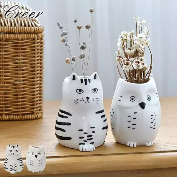 Sceneryvase 貓咪造型陶瓷花瓶 