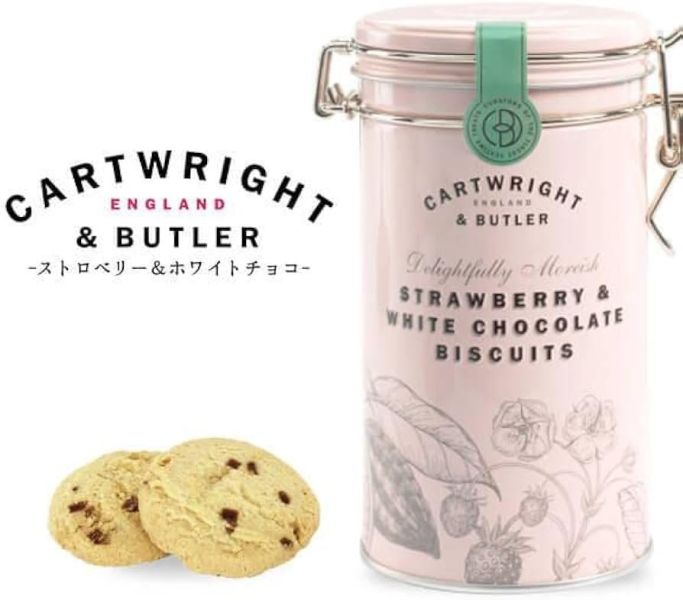 Cartwright & Butler 草莓白巧克力奶油圓餅鐵罐 