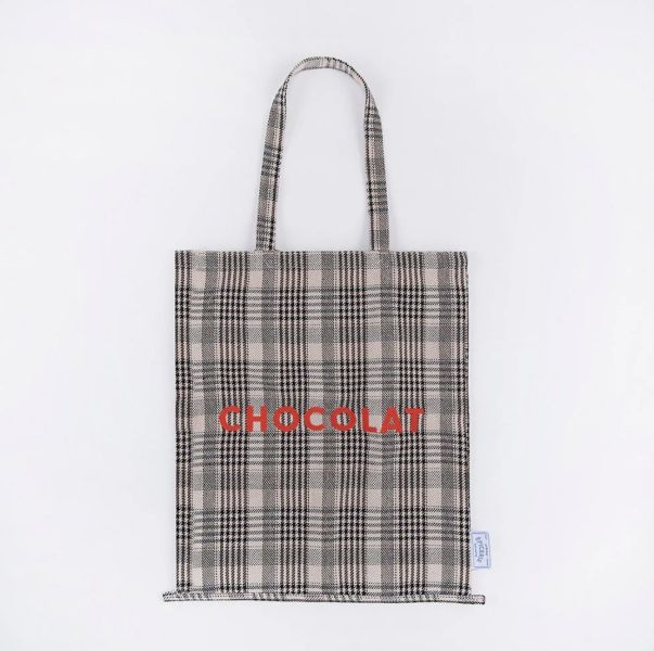 Heming's 字母編織刺繡格紋手提袋 
