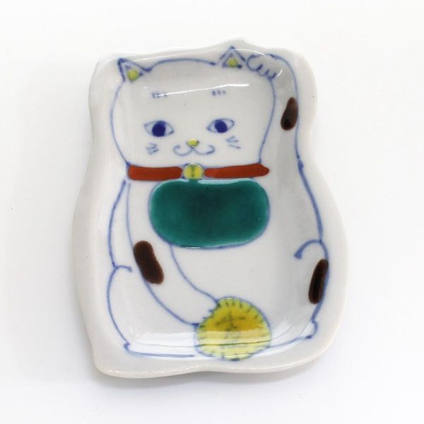 九谷燒招財貓小碟 