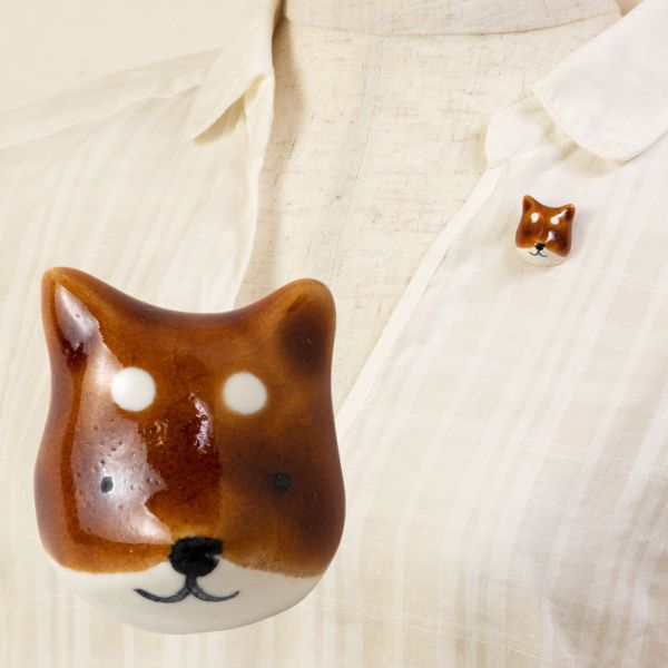 IHOSHIRO窯 陶器貓咪胸針 