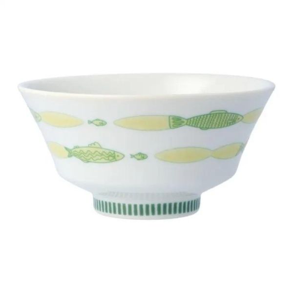 harekutani 九谷燒條紋陶瓷圓碗 