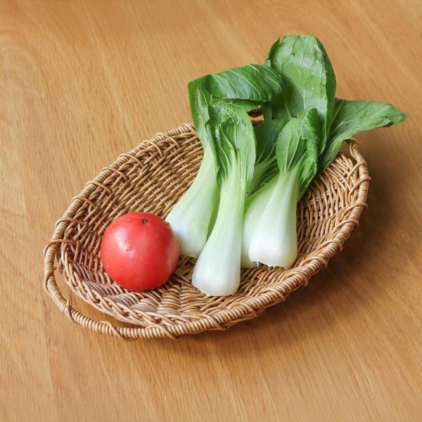 UTILE NAIR 橢圓竹編提把淺托盤S 