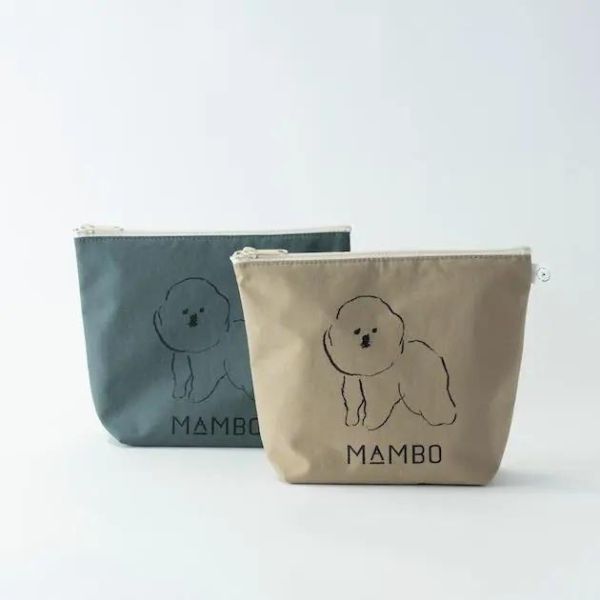 mambo & bb 比熊犬舟型綿布收納包 