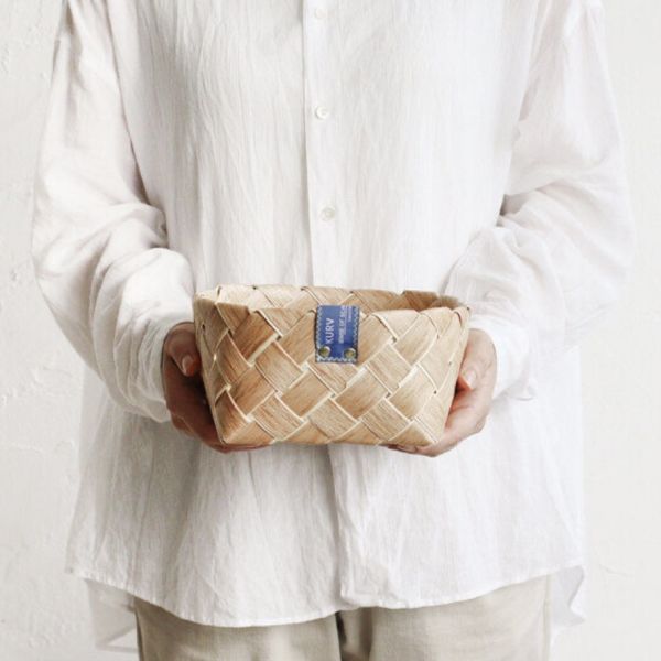 KURA 天然木片編織收納籃 