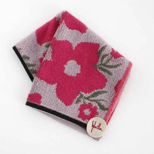 Sybilla 花卉圖騰純棉毛巾手帕 