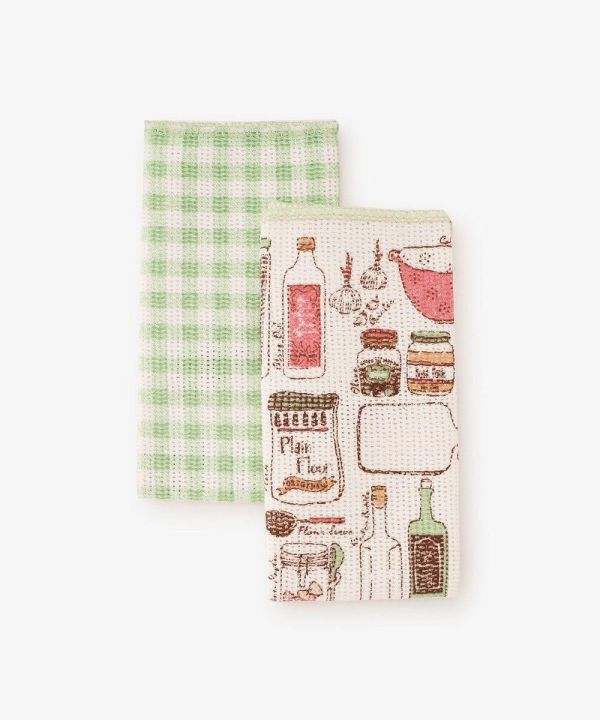 Afternoon Tea 下午茶格紋家事布2入35X35cm(綠) 