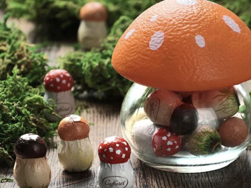 caffarel 蘑菇造型榛果巧克力玻璃罐 