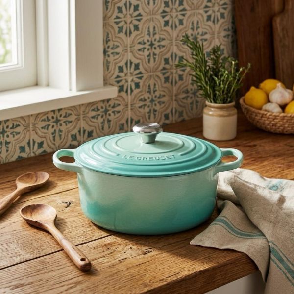 Le Creuset 薄荷綠鑄鐵鍋(22cm) 