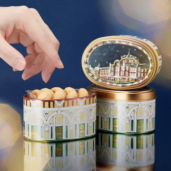 **預購** 青山 東京車站栗子無麩質餅乾彩繪鐵罐 