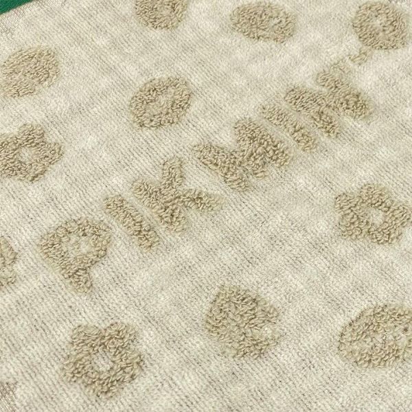 丸真 pikmin皮克敏綠邊格紋刺繡純棉手帕 