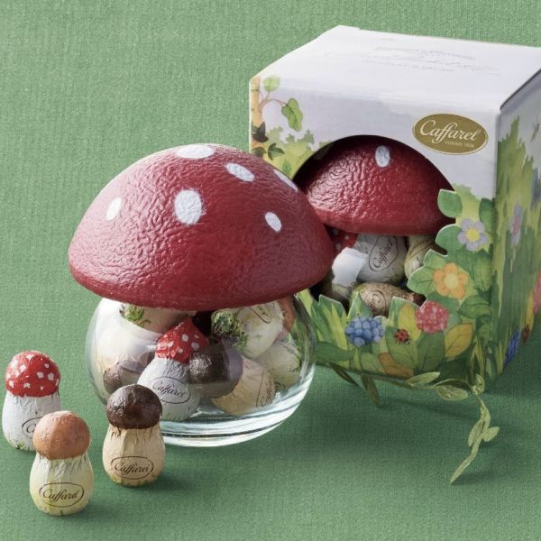 caffarel 蘑菇造型榛果巧克力玻璃罐 
