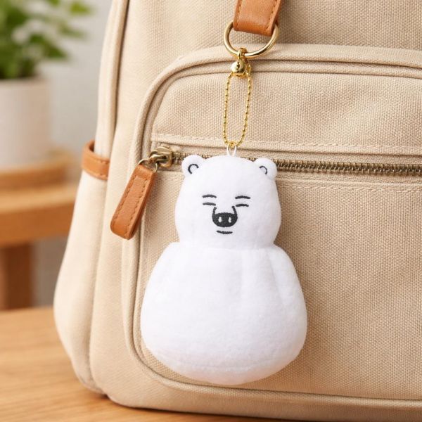 柴田啓子 大白熊肉包造型玩偶吊飾 