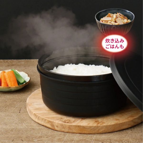 伊原企販 微波炊飯鍋(黑) 