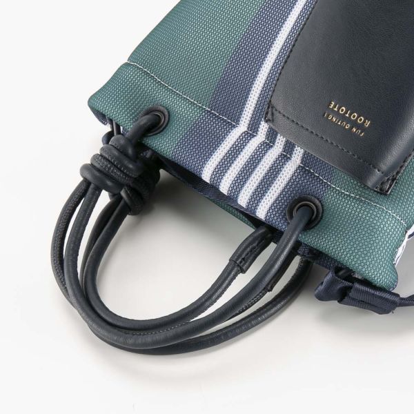 Rootote 鋪棉網格跳色小水桶包 