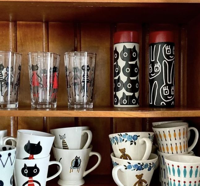 Atsuko Matano 滿版黑貓不鏽鋼保溫瓶300ml 