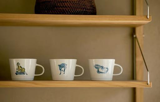 中川政七 瀨戶燒藍動物陶瓷馬克杯 