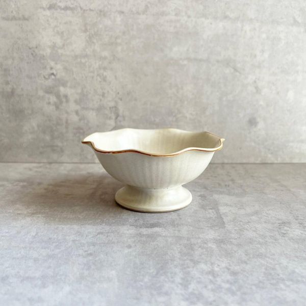 kanesan 復古霧面陶瓷高腳盤S(白) 