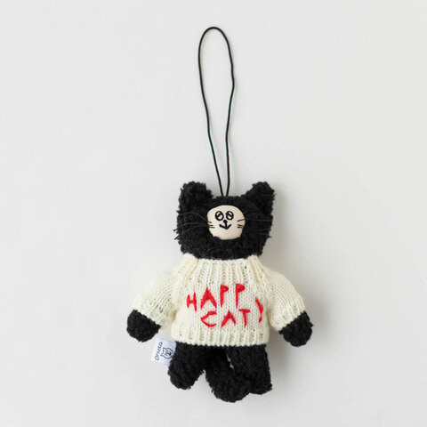 坂巻弓華 快樂貓針織毛衣毛絨玩偶吊飾 